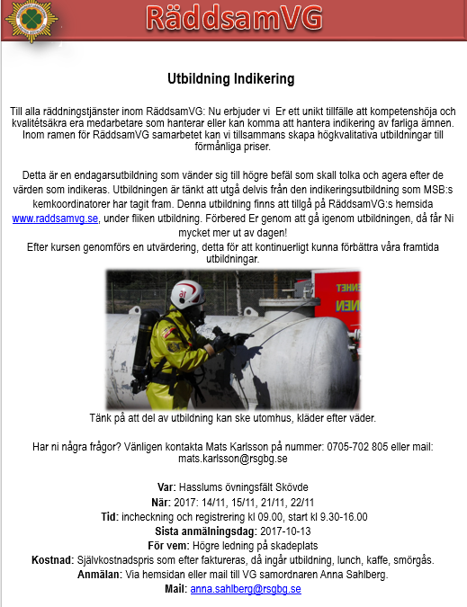 Utbildning Indikering till hösten