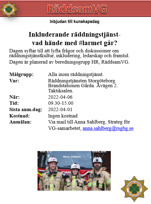 6 april uppföljning inkluderande räddningstjänst #larmet går